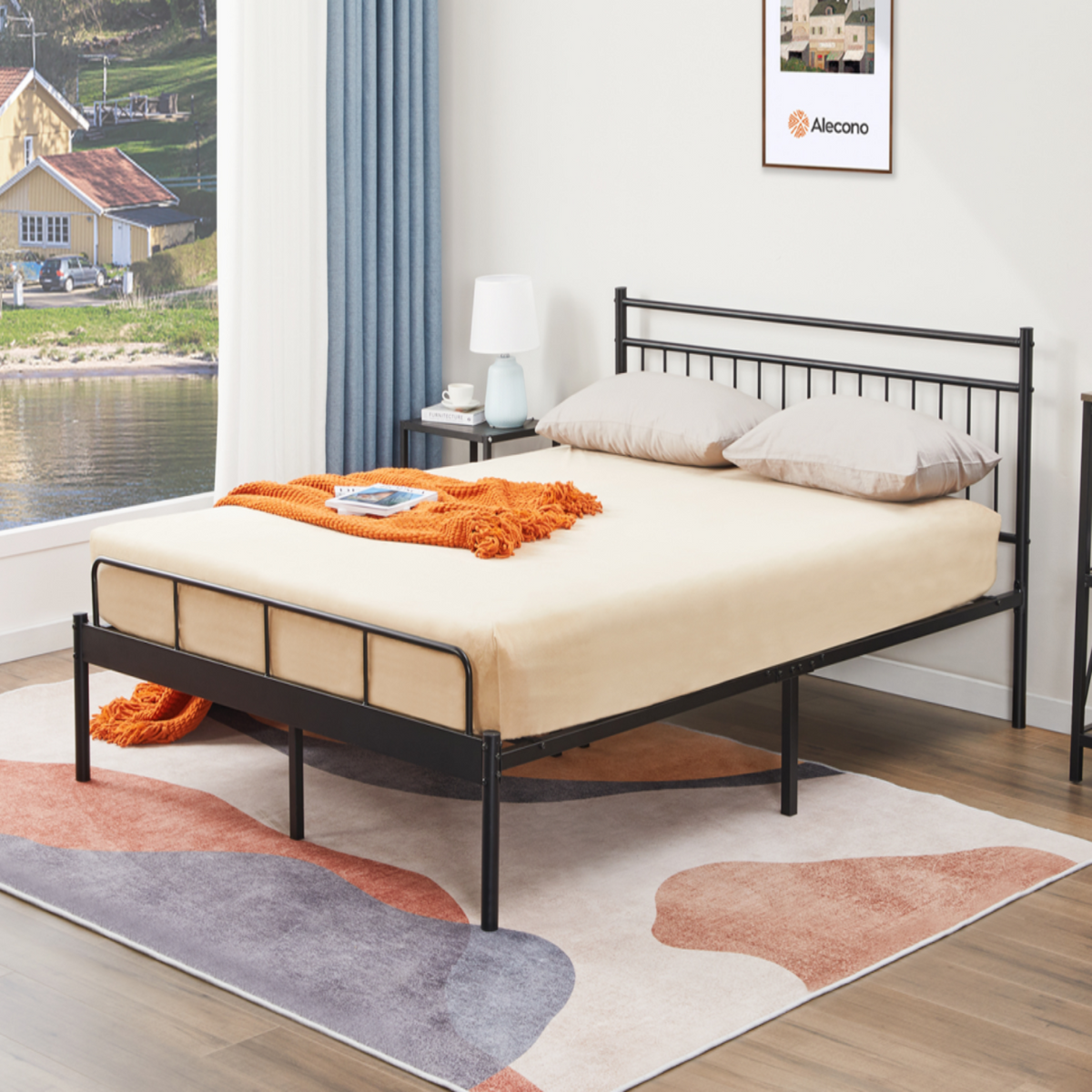 LUNA FULL METAL BED FRAME #LUNA-FULL-BK-XH-AN