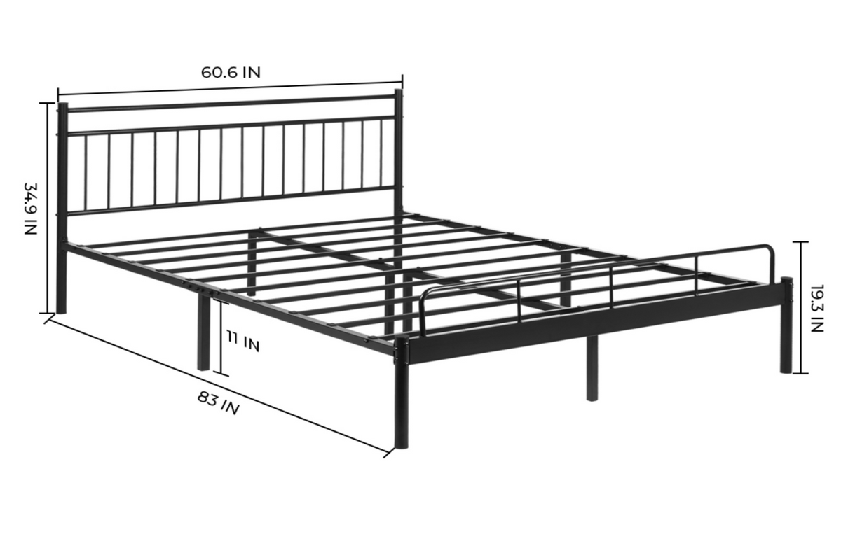 LUNA QUEEN METAL BED FRAME LUNAQUEENBKXHAN Womynhomeproducts