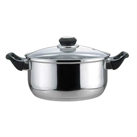 Dutch Oven with Glass Lid & Bakelite Handle (Black) Small