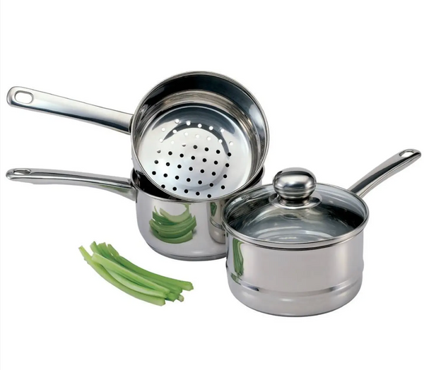 2-Quart Stainless Steel Steamer & Boiler Set (4-Piece)