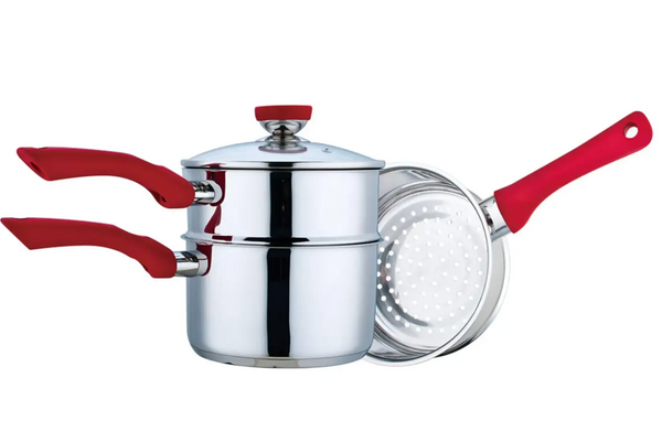 3-Quart Stainless Steel Steamer & Double Boiler Set