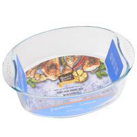 2 L Oval Glass Baking Dish (18.8*8*2.6 Inch) Tempered Glass - #BS40366 In Stock