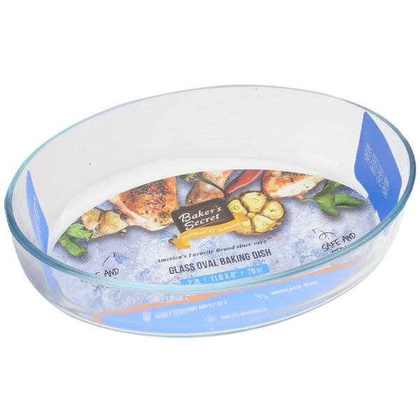 2.3 L Oval Glass Baking Dish (11.7*8*2.6 Inch) Tempered Glass - #BS40368 In Stock