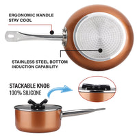 Gourmet Edge - 8 Pieces Aluminum Non Stick Cookware Set #10-4408