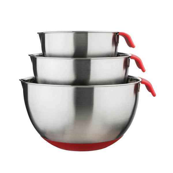GOURMET EDGE - 3PC STAINLESS STEEL MIXING BOWL SET-#20-2203