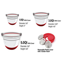 Gourmet Edge -10pc Stainless Steel Mixing Bowl Set  with See through Air-tight cover #20-2210