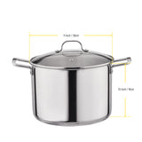 Gourmet Edge - 18/10 Stainless Steel Stock Pot with cover 12Qt #20-3012