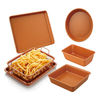 Gourmet Edge - 6PC COPPER CERAMIC NONSTICK BAKEWARE SET #40-4006