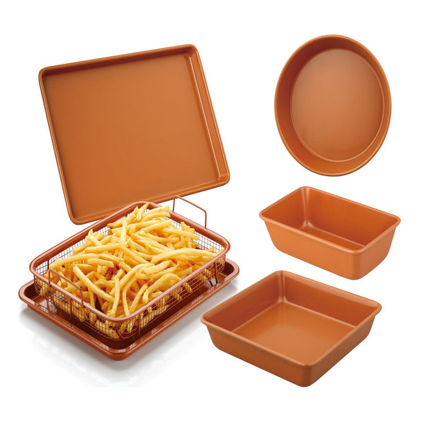 Gourmet Edge - 6PC COPPER CERAMIC NONSTICK BAKEWARE SET #40-4006