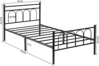 ARCH TWIN METAL BED FRAME #ARCH-TWIN-BK-XH-AN