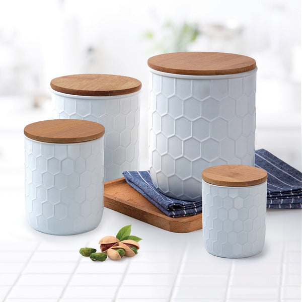 Gourmet Edge - 4 Pc Kitchen Ceramic Canister Set #60-2004