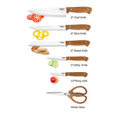 Gourmet Edge - 7PC FULL TANG KNIFE SET with universal block #70-5009
