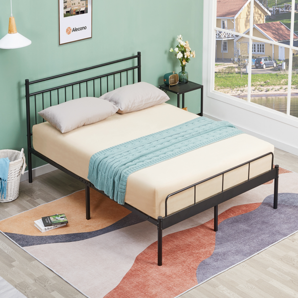 LUNA QUEEN METAL BED FRAME #LUNA-QUEEN-BK-XH-AN