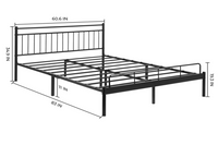 LUNA QUEEN METAL BED FRAME #LUNA-QUEEN-BK-XH-AN